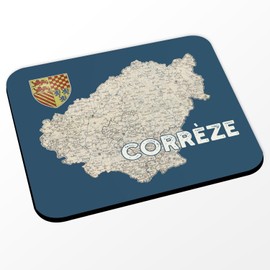 Fabulous Mauspad, Blau – Corrèze 19 Departement Brive Tüll Antike Karte Aquitanien – (Maße 24 x 20 cm)