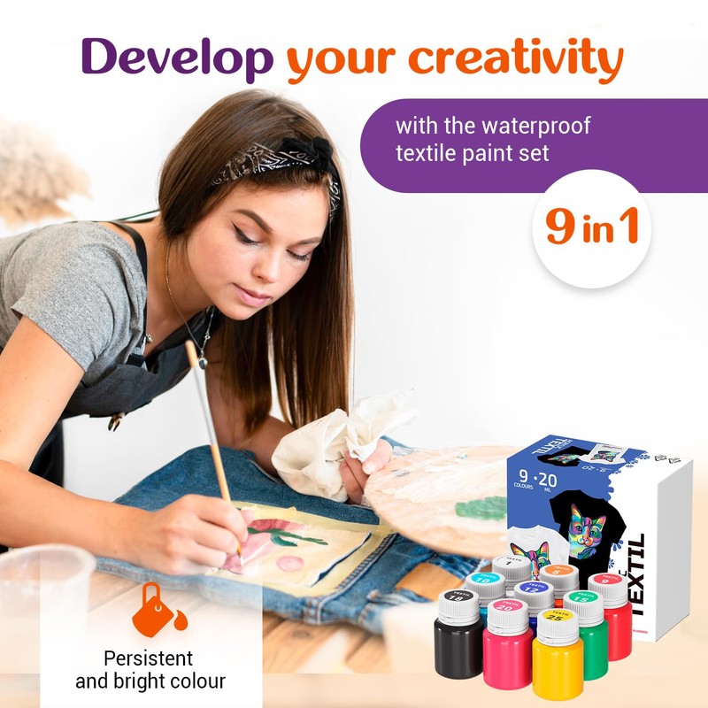 7 Artists Acrylic Fabric Paint - Premium Fabric Paints Permanent