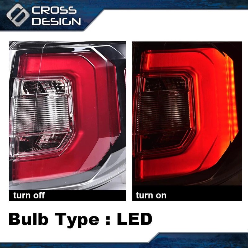 CROSSDESIGN Tail Lights Brake Lamps Fit For GMC 2013 2014-2016