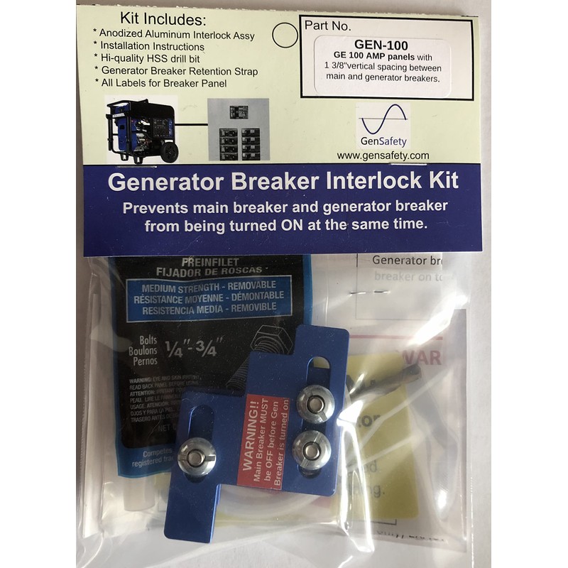 GenSafety Generator Breaker Panel Interlock Kit for GE 100 Amp