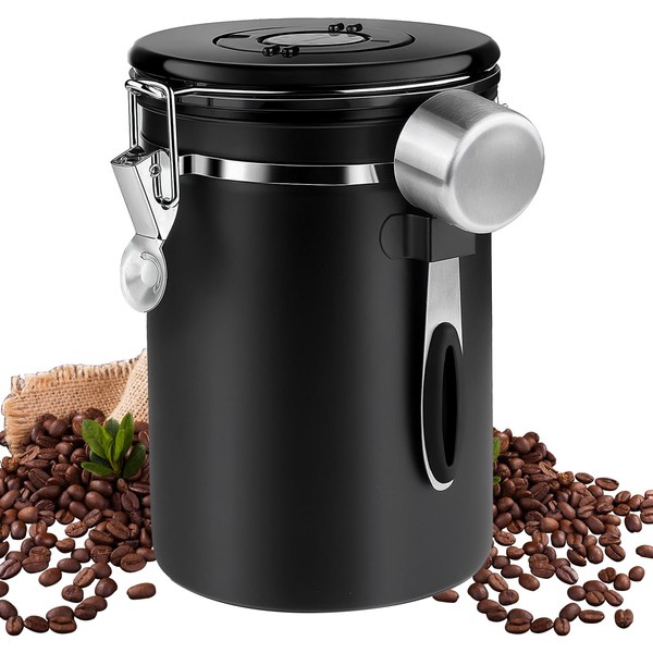 Nizirioo 1.8 L Coffee Canister Airtight Stainless Steel Coffee Canisters