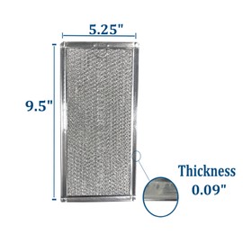 Air Filter Factory 5-1/4 X 9-1/2 X 3/32 Microwave Oven Aluminum Grease Filter 2-Pack