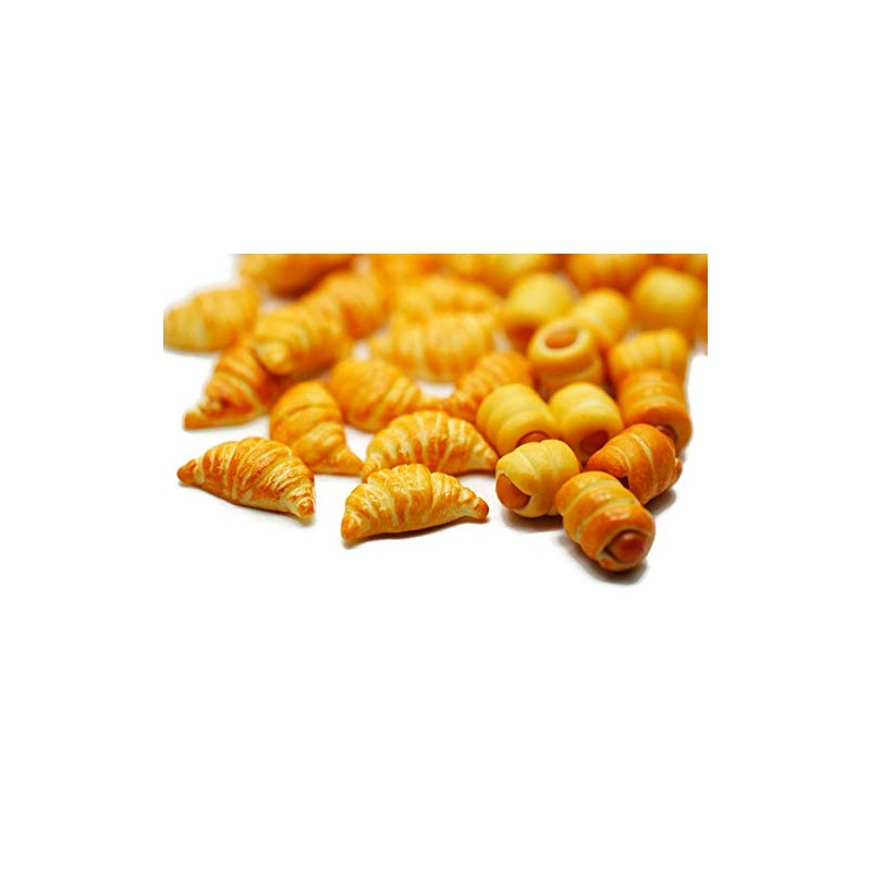 20 Psc Sausage Bread Rolls and Croissant Dollhouse Miniatures Food