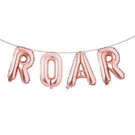 ROAR RAWR Dinosaur Tyrannosaurus Animal balloons for Birthday Party baby shower Decoration Kit Inflatable party supplies decorations gift kids and adults (ROAR Rose Gold)