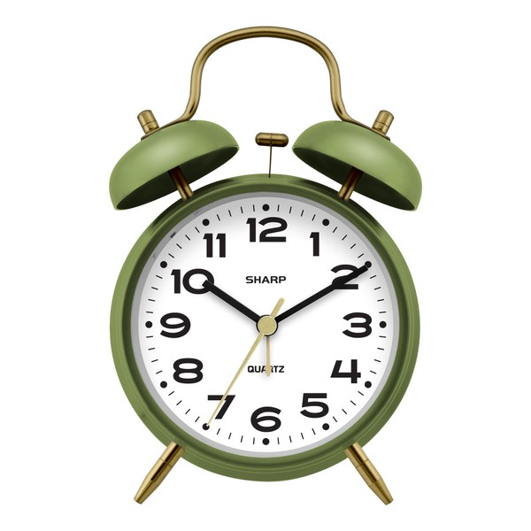 Sharp Twin Bell Alarm Clock, Loud Alarm Great for Heavy