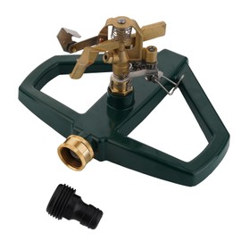 Fecovanti Metal Pulsating Impact Sprinkler with Metal Base,Heavy Duty Brass Sprinklers for Yard Lawn Garden, 20-360 Degree Large Area Coverage,Garden Hose Sprinklers System with Sprinkler Head