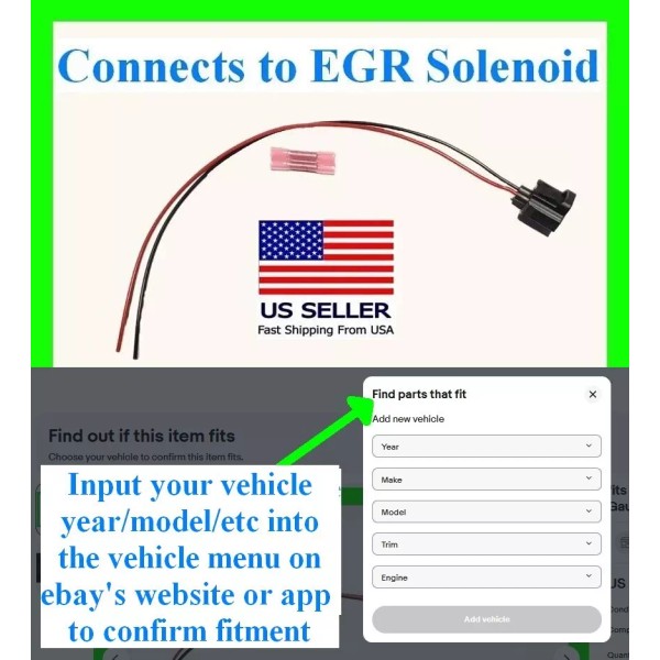 Custom Kit Fits Ford EGR Exhaust Gas Recirculation Solenoid Connector