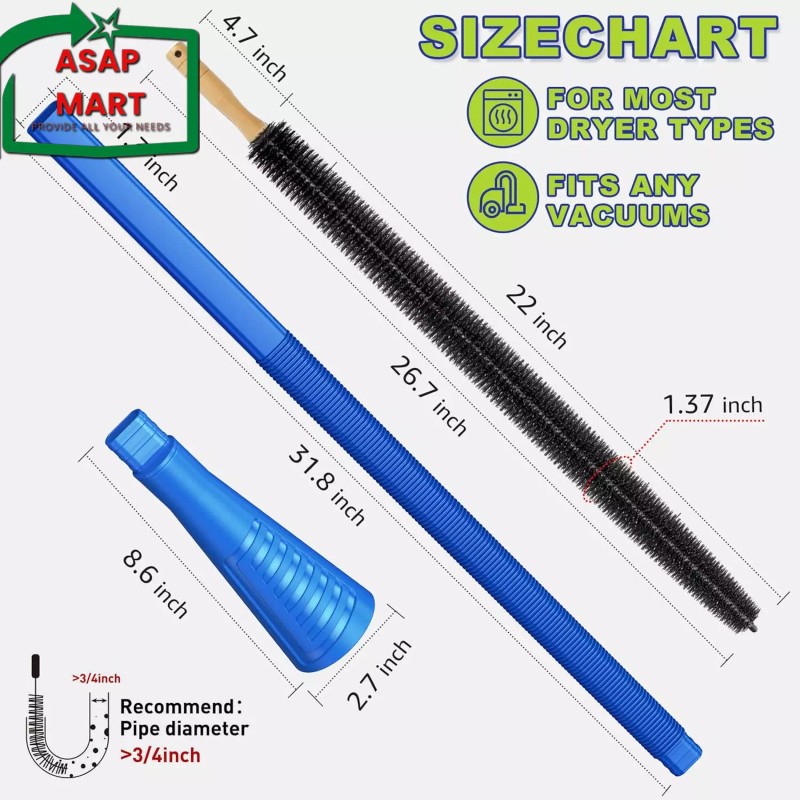 Sealegend 2 Pieces Dryer Vent Cleaner Kit and Dryer Lint