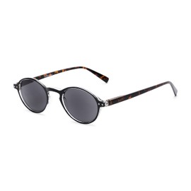 Readers.com Reading Sunglasses: The Loft Reading Sunglasses Plastic Round Style for Men and Women - Black/Tortoise with Smoke, 1.50