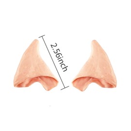 Jxpinet 2 Pairs Cosplay Fairy Pixie Pointed Prosthetic Ear Tips for Party Dress Up, Costume Masquerade Accessories, Christmas Cosplay Gift…