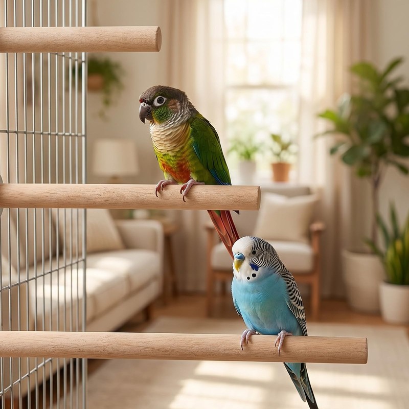 3Pcs Wooden Bird Perch – Natural Parrot Perches Stand with