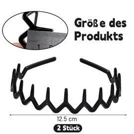 Esshogo 1 x zigzag headband, non-slip black comb hair bands, plastic hair comb headband, women's comfort zig zag headband, women's hair band