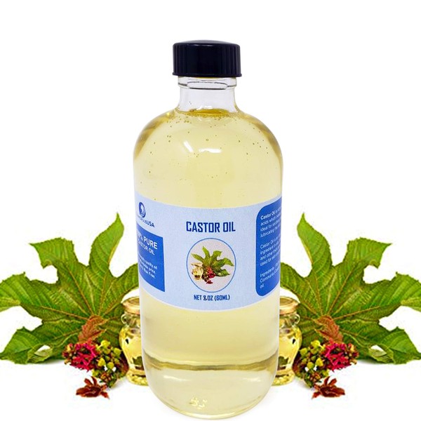 Castor Oil (16oz) USDA Organic Cold-Pressed, 100% Pure, Hexane-Free Castor Oil - Moisturizing & Healing, For Dry Skin, Hair Growth - For Skin, Hair Care, Eyelashes