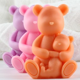 XIAOSHUI Bear Candle Mold Bear Silicone Candle Molds Bear Resin Casting Mold for Candle Home Decorate Mold Candle Making Mold Aromatherapy Gypsum Candles Clay Craft