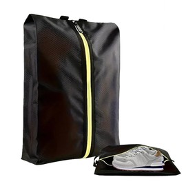 Smallan Golf Smell Proof Shoe Bag Lightweight Waterproof Zippered Sport Shoe Carrier Bags Golf Soccer Shoe Storage Organizer for Gym Sports Travel Work Golf Aceesories (Black, US size 14)