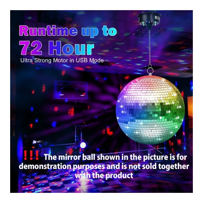 Rotating Disco Ball Motor,Light Up Disco Ball Spinner,6-12RPM Adjustable Spend