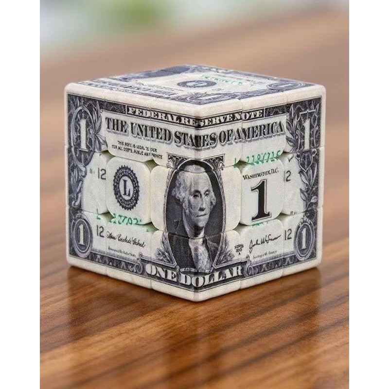 YILUYUANLANOPR Dollar Cube 3x3 Magic Cube US Dollar Bill Speed