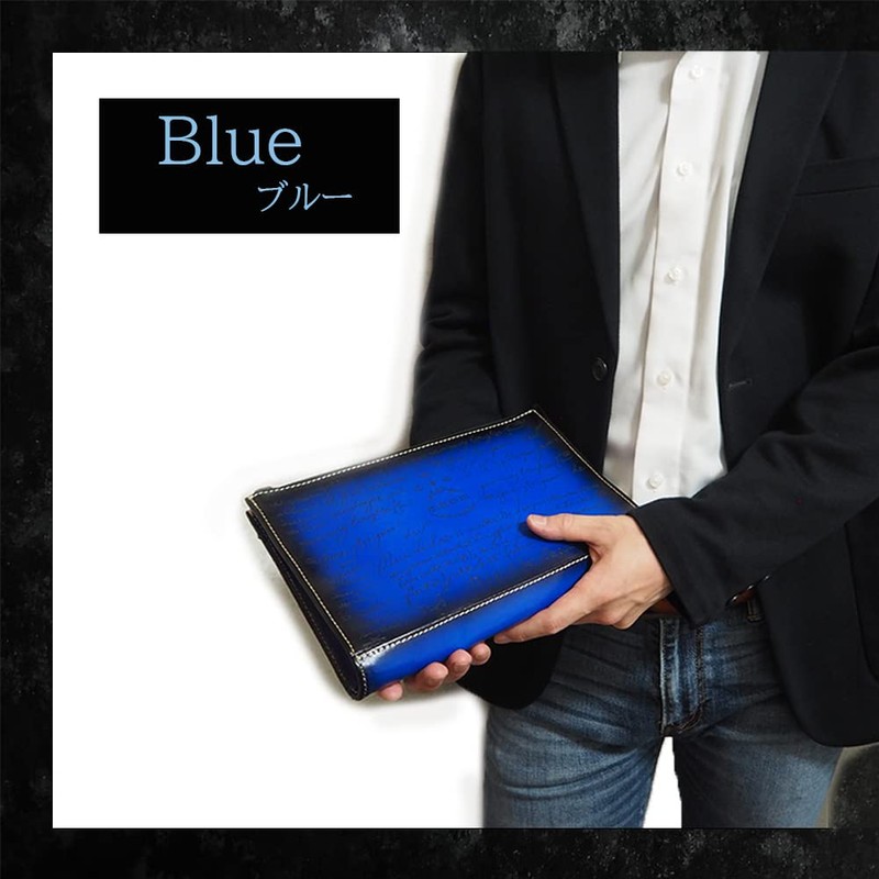 LUNICA Men's Clutch Bag, Second Bag, Genuine Leather, Wedding, Italian