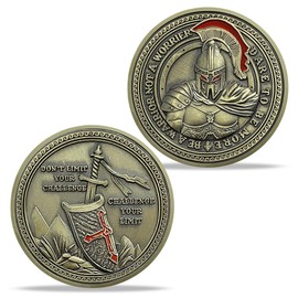 Knights Templar Challenge Coin Red Cross Warrior Shield Sword Religious Coins Gift