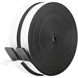 Self Adhesive Foam Tape Weatherstrip 1In x 1/8In x 33Ft High Density Foam Insulation Strips Foam Seal Weather Stripping with Strong Adhesive for Door and Window Sound Isolation Soundproofing