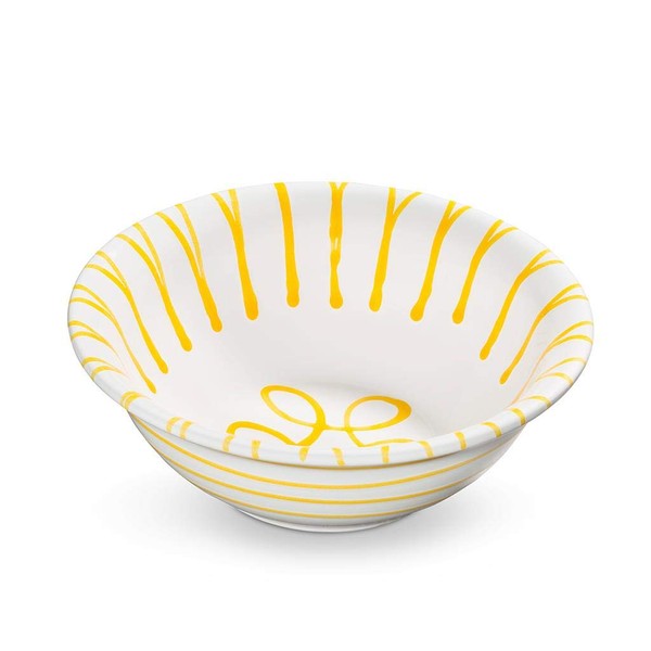Gmundner Keramik Manufaktur 0101SRSA20 Gelbgeflammt Salad Bowl 20 cm Diameter
