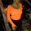 Women Long Sleeve Bodysuit Fashionable Charming Slim Fitting Body Leotard