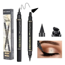 Delineador Ultra Resistente Agua Negro+sello Delineador Ojos Negro