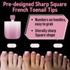 EBANKU Uñas postizas francesas para los dedos de los pies,