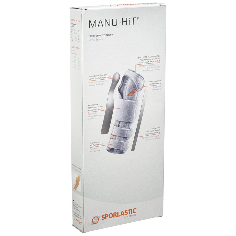 Sporlastic MANU-HIT 07035 Wrist Orthosis Left Size XS Black