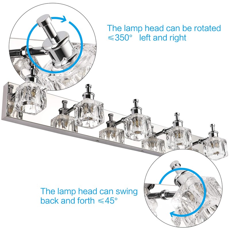 PRESDE Modern Bathroom Vanity Light Fixtures Over Mirror 5 Lights