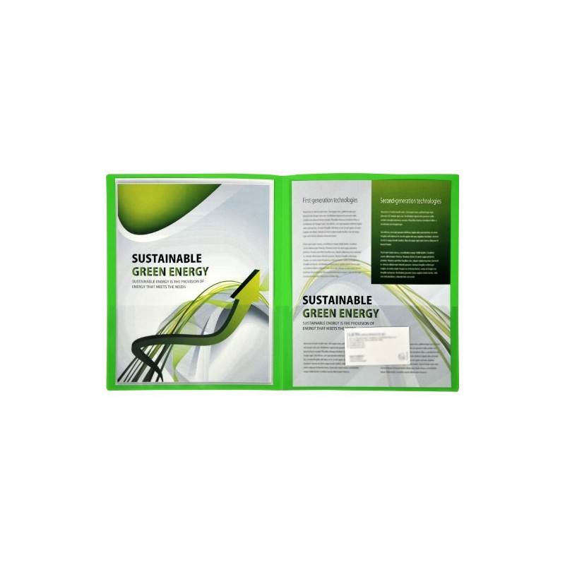 Lion Insta-Cover 2-Pocket Presentation Folder, Green, Pack of 4 (91650-GR-4P)