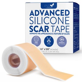 Medical Grade Silicone Scar Tape 1.6" x 120" – Reusable Sheets Roll for C Section, Keloid, Tummy Tuck & Surgical Scar Removal – Burn Scar Treatment Strips