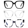 DOOViC 3 Pack Oversized Reading Glasses for Women Blue Light