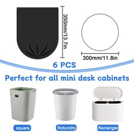 FAELNK Small Bin Liners, 3L, 180 Pieces, 30 x 35 cm Mini Bin Liners, Small Bin Bags for Mini Table Bin, Bathroom, Office, Car, Garbage Bag, Food Bin Bag (Black, 6 Rolls)