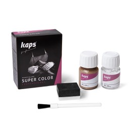 Kaps Dye Super Color + Preparer (25 ml Each), Professional Leather Dye for Natural Leather, Faux Leather and Fabric, for Nourishing and Repairing Leather Shoes (409 - Bronze)