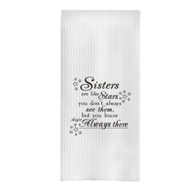 GCFET Sister Gifts Kitchen Towels - Gifts for Sister Dish Towels Tea Towels for Kitchen, Sisters Gifts from Sister Brother, Long Distance Sister Gifts Hand Towels Tea Towels for Bathroom, 16x24 Inches