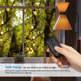 DEWENWILS Wireless Remote Control Electrical Outlet Switch Outdoor Indoor Waterproof for Lights, 15 AMP Heavy Duty, 3-Prong Plug-in Outlet, 100 Feet Range, Pre-Programmed, ETL and FCC Listed