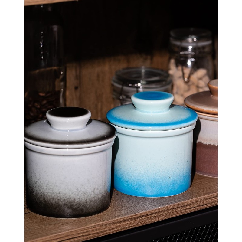 HOME DECOR Ceramic Butter Crock, French Butter Crock for Counter,