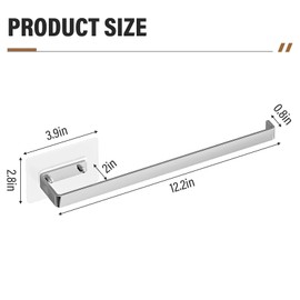 Sayene Paper towel holder under cabinet,Self Adhesive or Screw Mounting,wall mount/hanging paper towel holder,12.2 inch Stainless Steel Paper Towel Roll Rack for Kitchen,Cabinet,Bathroom(2Pack Sliver)