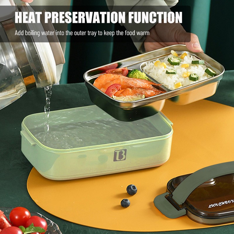 1.4L Detachable Lunch Box 304 Stainless Steel Double Layer 3