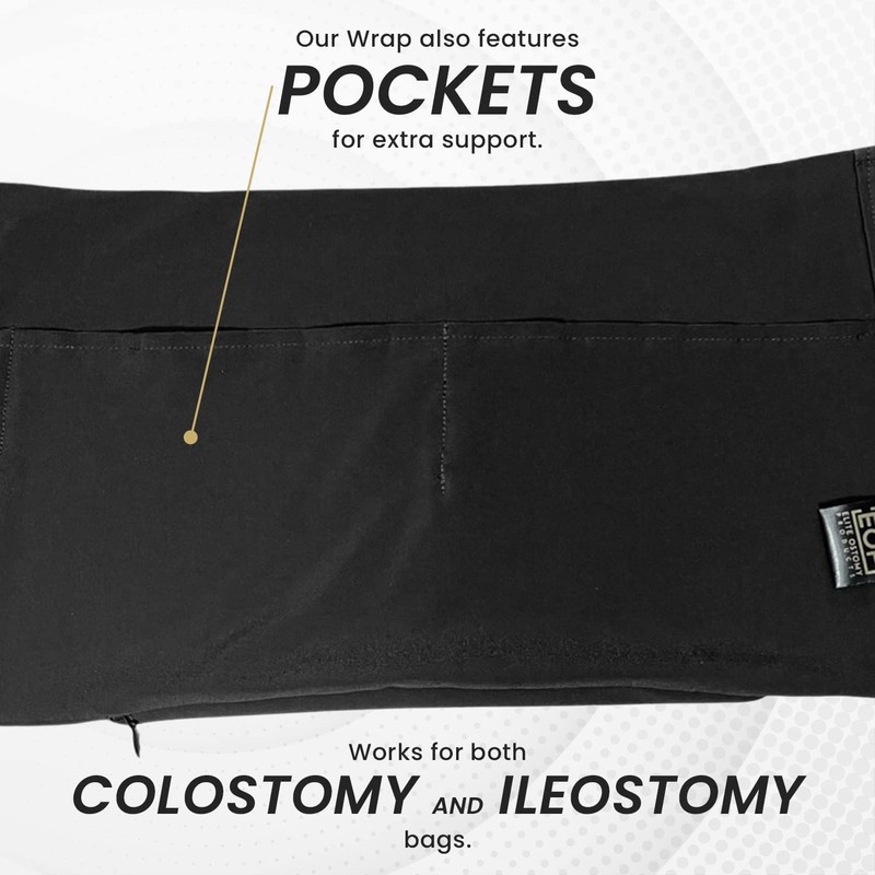 Elite Ostomy Support Wrap With Pockets & Invisible Zipper (Medium)