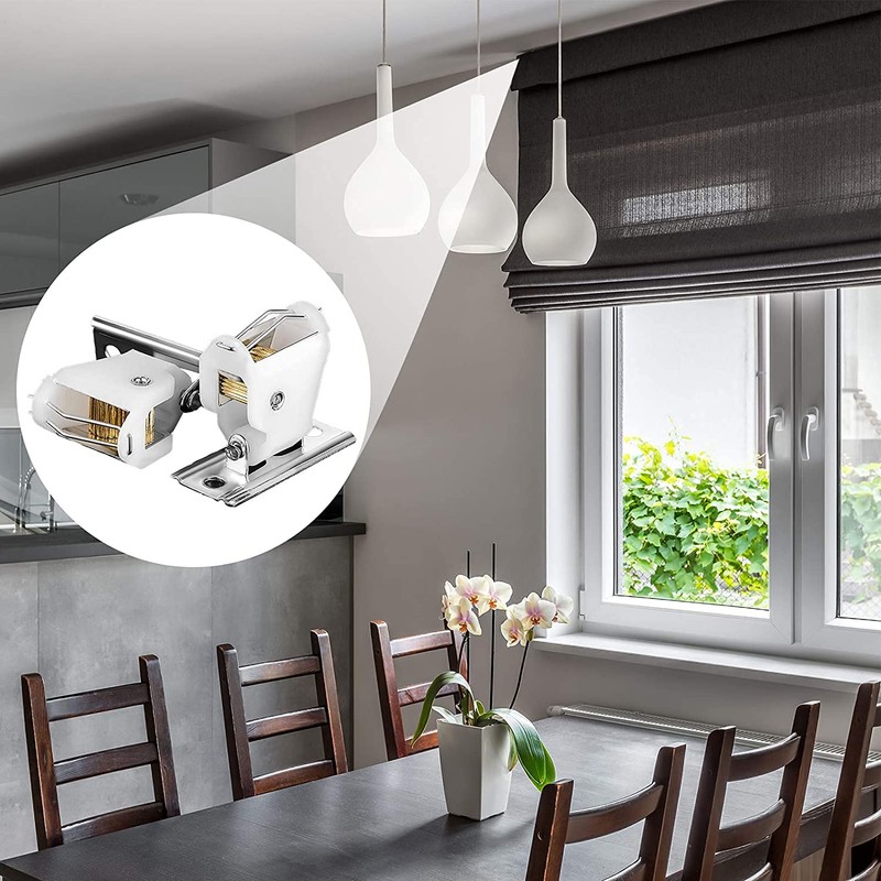 Jetec 6 Pieces White Roman Shade Cord Lock Dual Brass