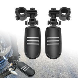 Goldfire Universal Motorcycle 1.25" Highway Pegs, 32mm Adjustable Engine Guard Footrest Footpegs For Harley Touring Motorcycles, Black Style