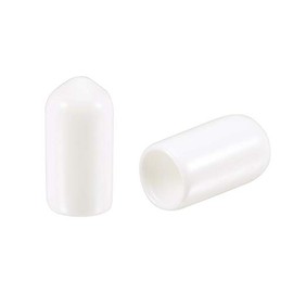uxcell 50pcs Round Rubber End Caps 1/4"(6mm) White Vinyl Cover Screw Thread Protectors