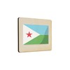 Wooden Fridge Magnet - Djibouti Flag Design with Star and