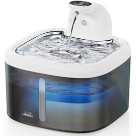 LABEKA Wireless Cat Water Fountain, 118oz/3.5L Battery Operated Cat Fountain with Stainless Steel Tray, Ultra Quiet with Motion Sensor Automatic Pet Water Dispenser for Cats Dogs Multiple Pets