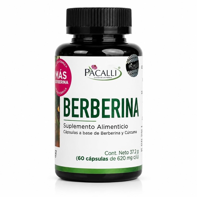 PACALLI Berberina con Cúrcuma 620mg - 60 Cápsulas