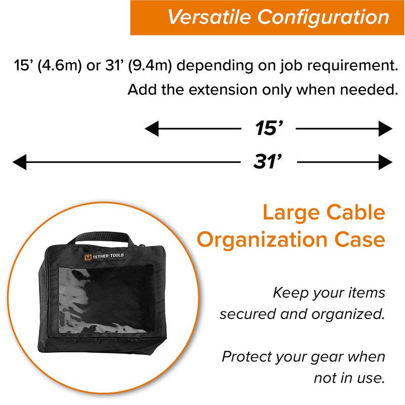 Tether Tools TetherBoost Pro 31' USB-C to Micro-B Cable, Orange