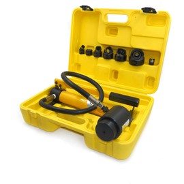 HTTMT- Hydraulic Hole Punch Knockout Set 6 Dies Hand Pump(16-51mm, 5/8" - 2 1/64") 8T [P/N: ET-TOOL006-YELLOW]