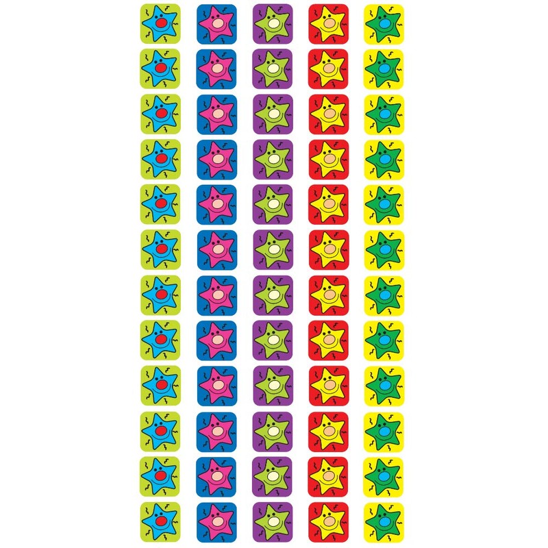 Sticker Solutions Mini Square Smiley Star Stickers (Pack of 180)